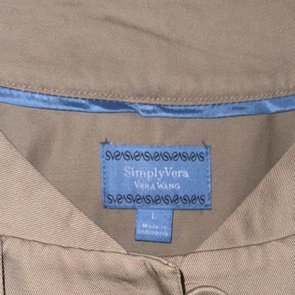 Simply Vera Vera Wang Beige Trench Coat Large - Picture 4 of 4